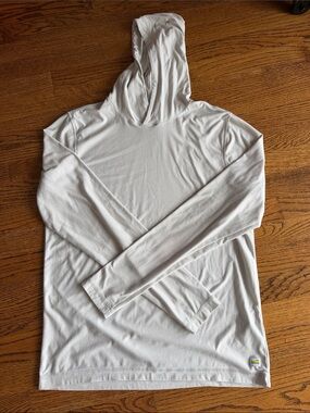 Vuori White Hooded Long-Sleeve Pullover